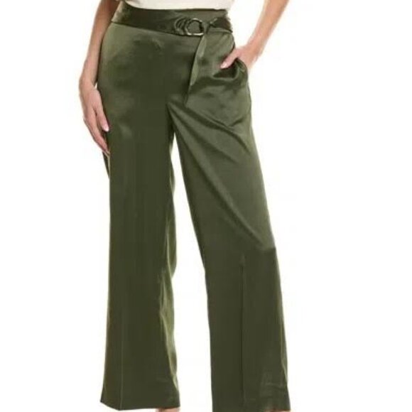 Ann Klein Wide leg Pants size large color is Olive Green NWOT!!!!!! - Picture 2 of 3